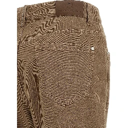 Beige Cotton Straight-Leg Jeans