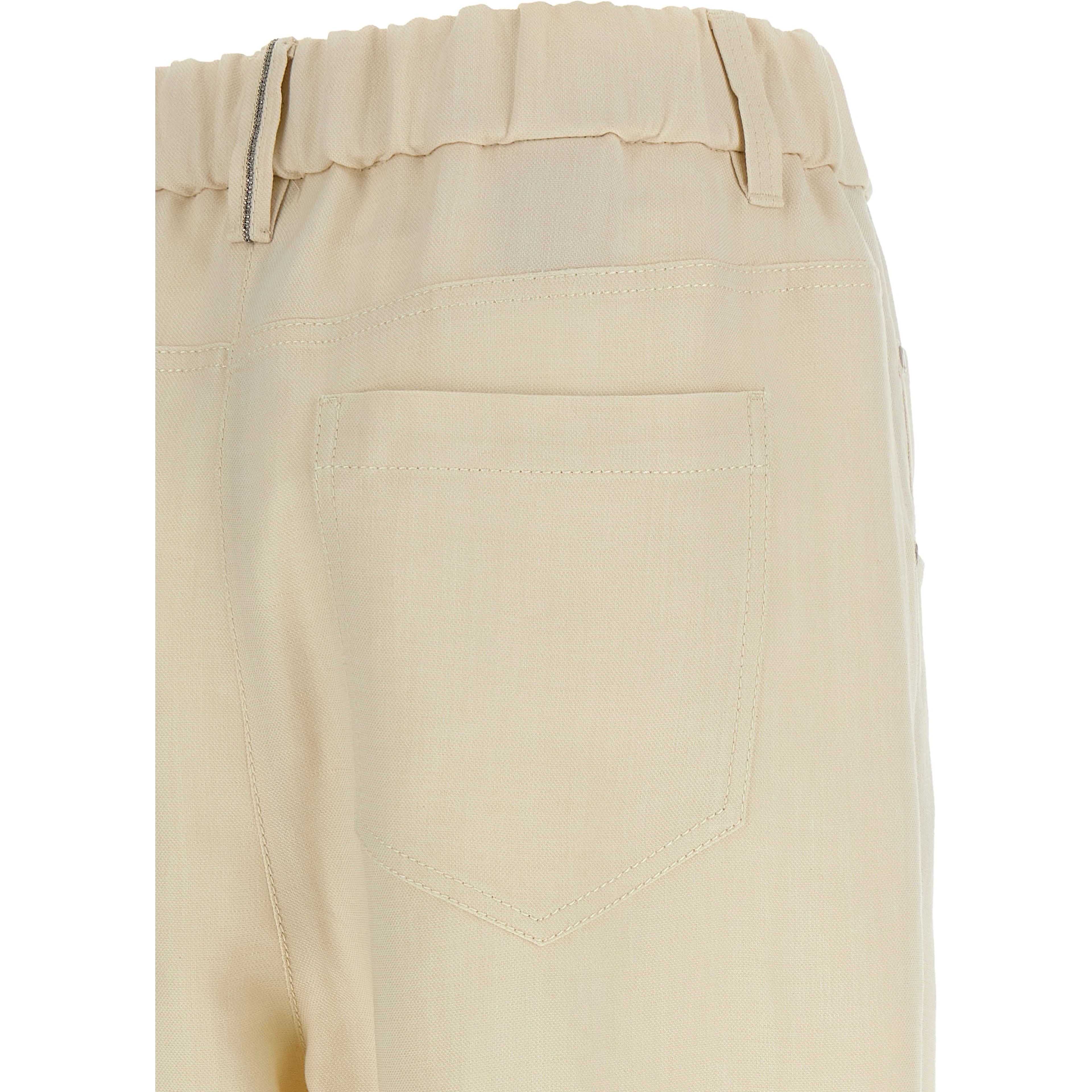 White Viscose Casual Pants