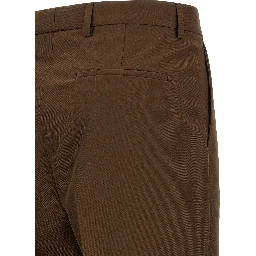 Brown Polyester Dress Pants
