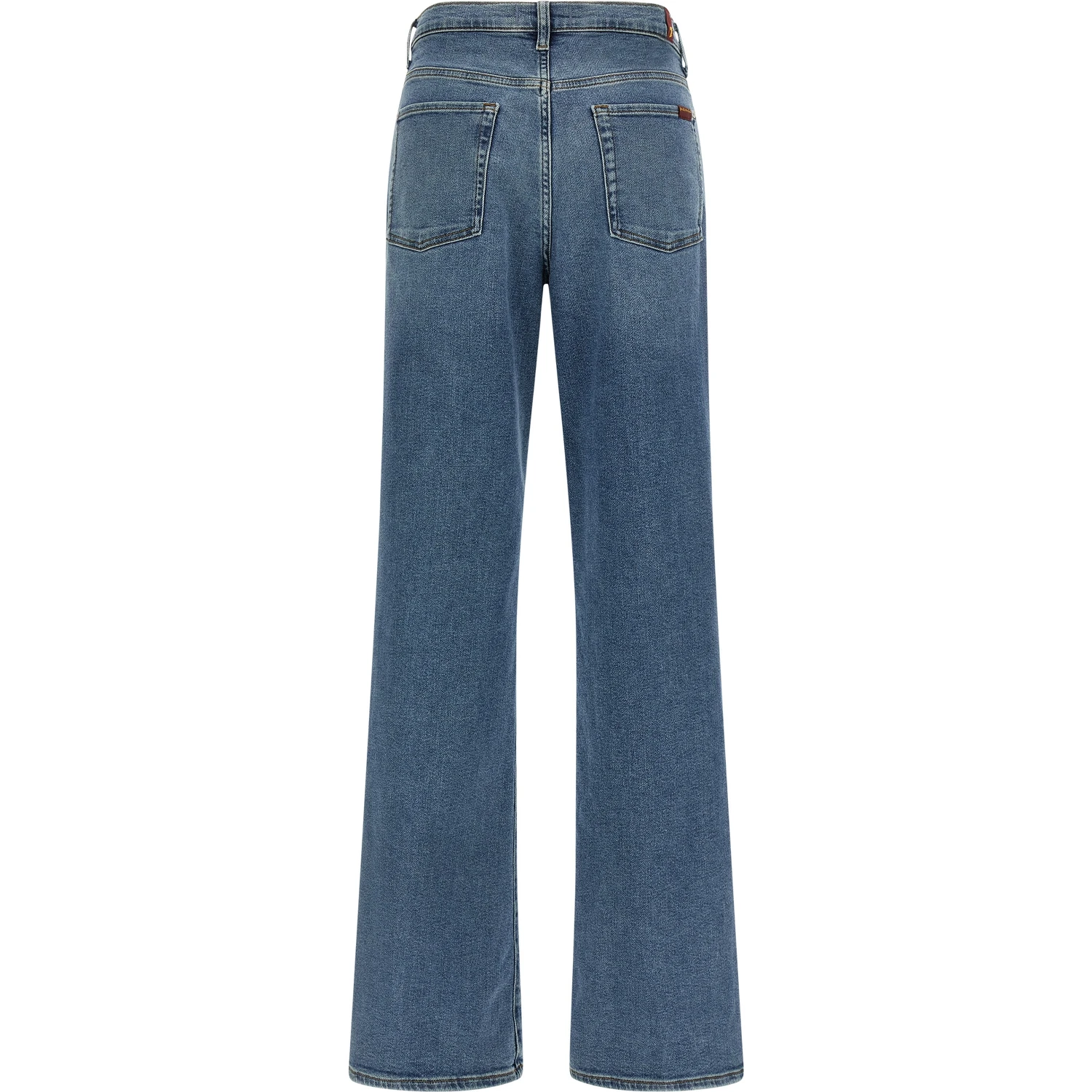 Blue Cotton Straight-Leg Jeans
