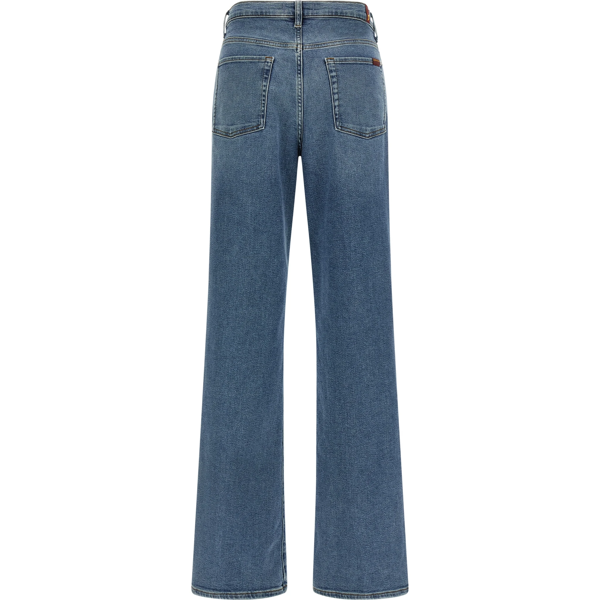 Blue Cotton Straight-Leg Jeans