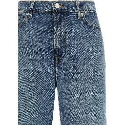 Blue Cotton Straight-Leg Jeans