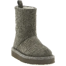 Gray Calfskin Ankle Boots