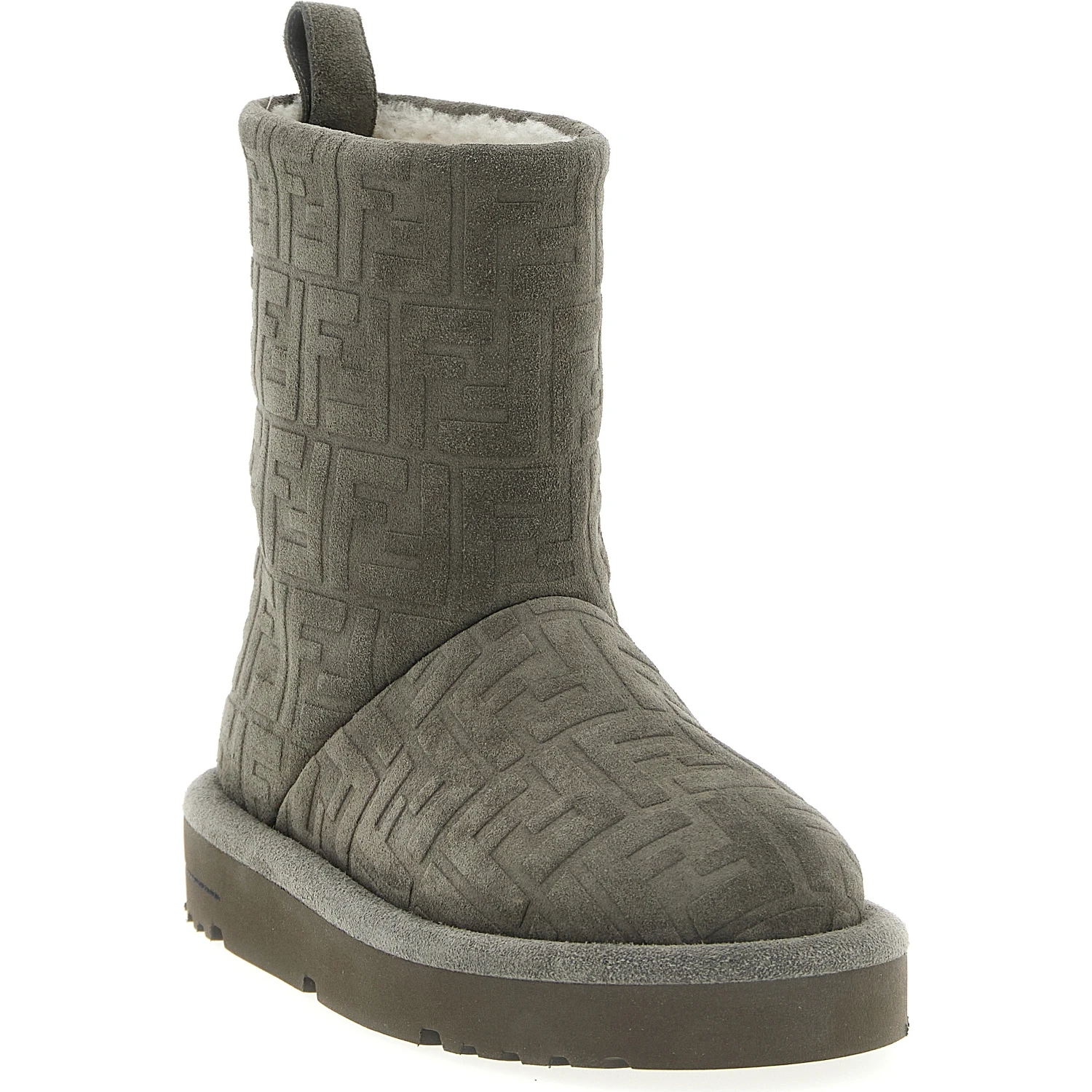 Gray Calfskin Ankle Boots