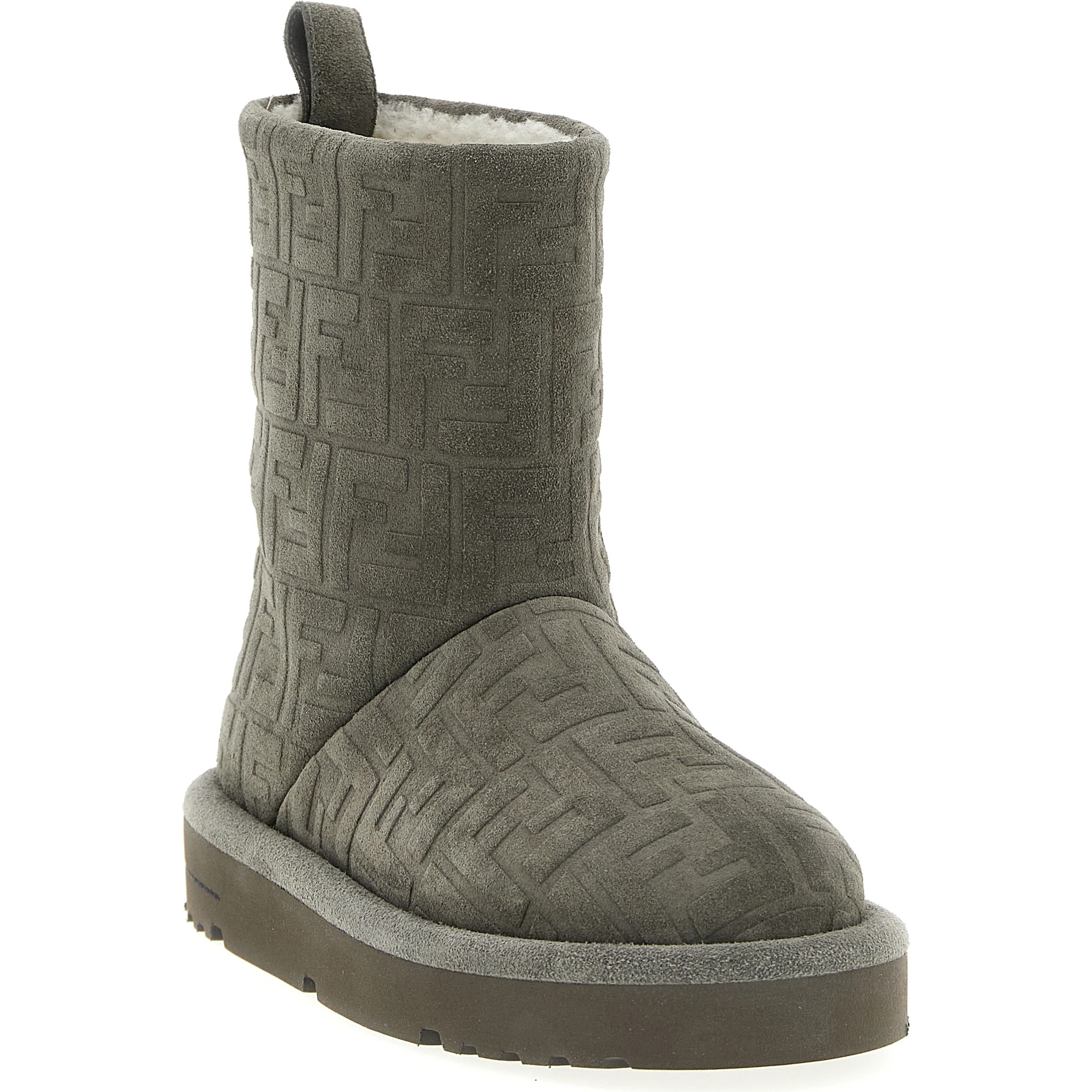Gray Calfskin Ankle Boots