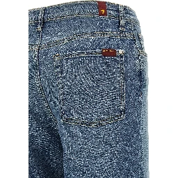 Blue Cotton Straight-Leg Jeans