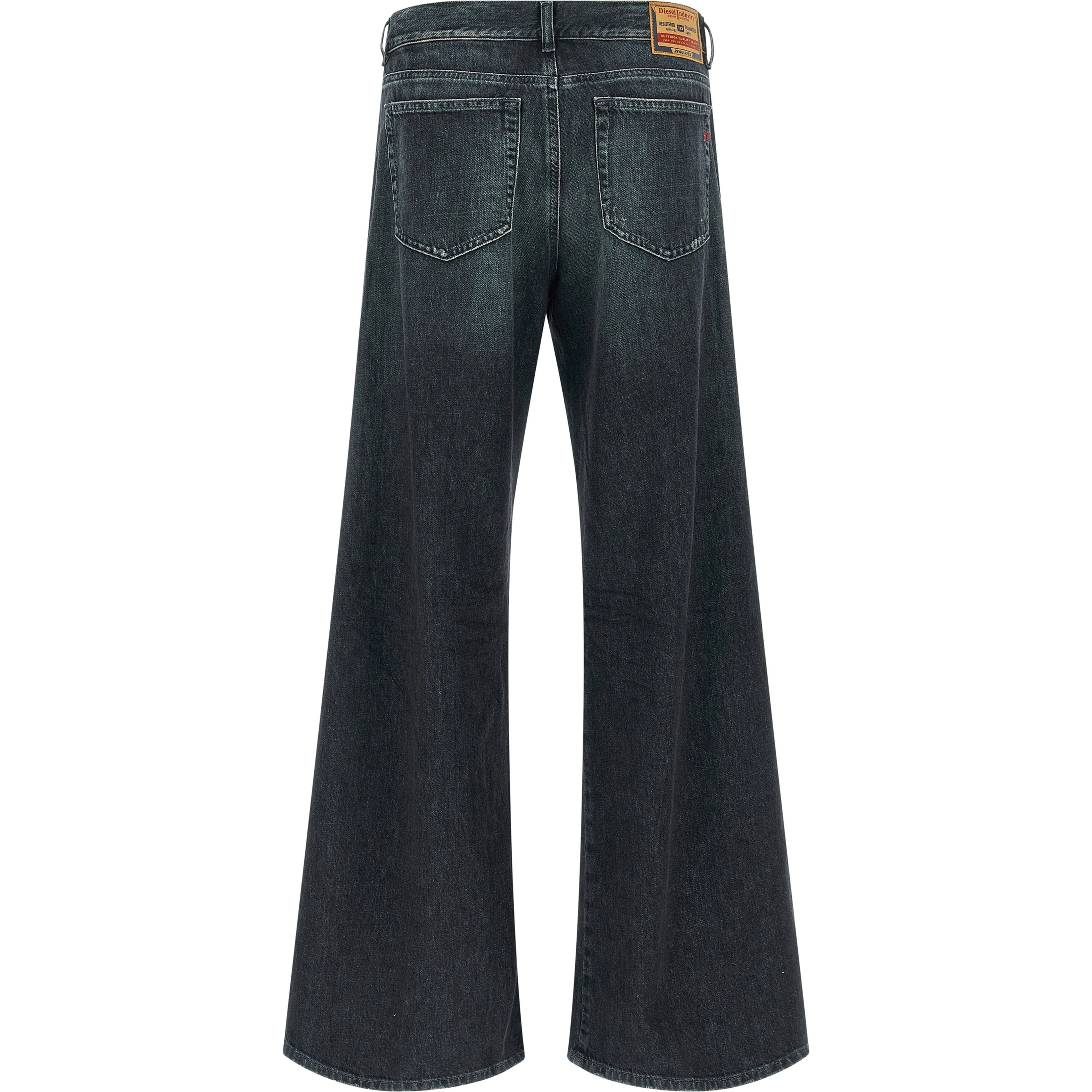 Blue Cotton Flared Jeans