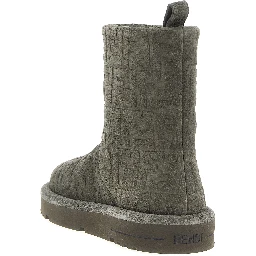 Gray Calfskin Ankle Boots