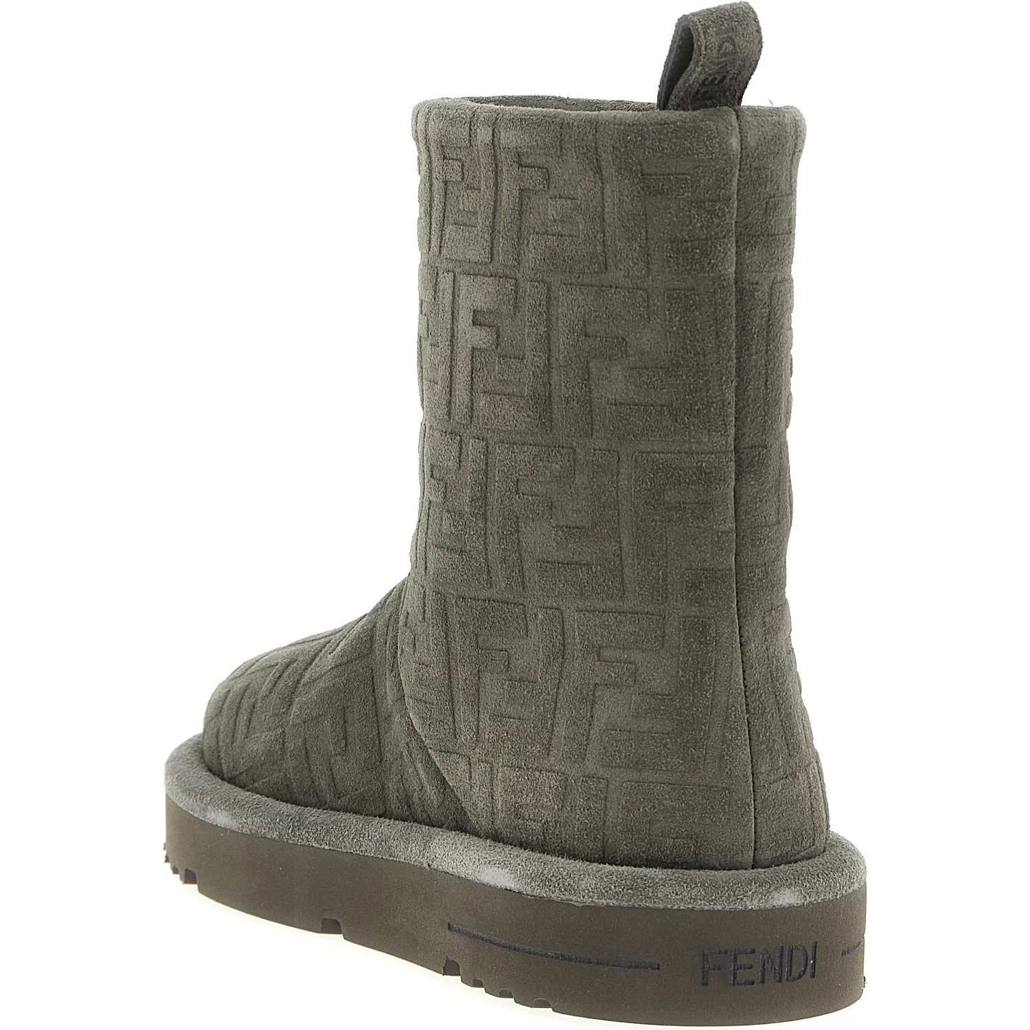 Gray Calfskin Ankle Boots