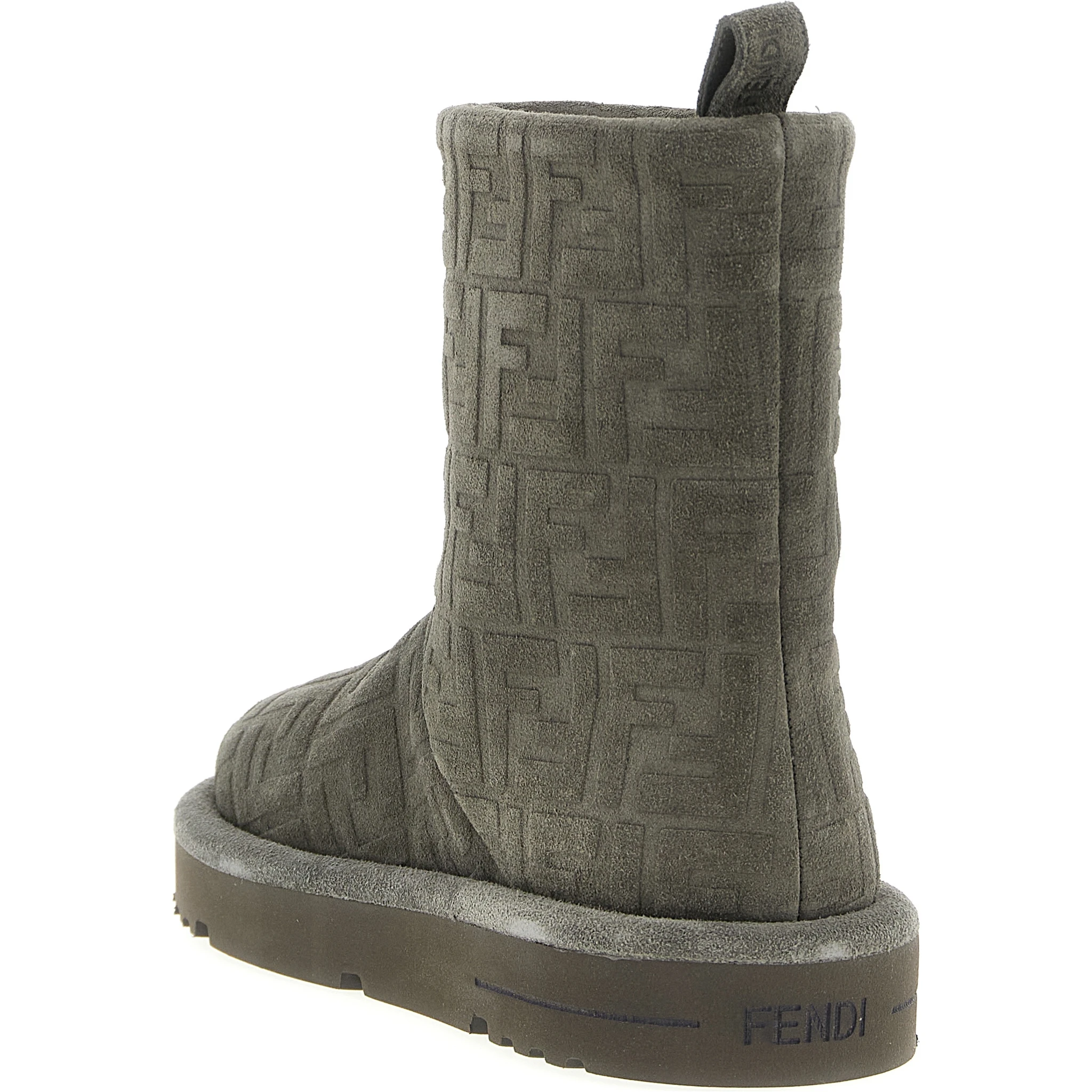 Gray Calfskin Ankle Boots
