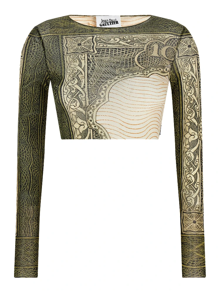 Multicolor Polyamide Long Sleeve T-Shirt