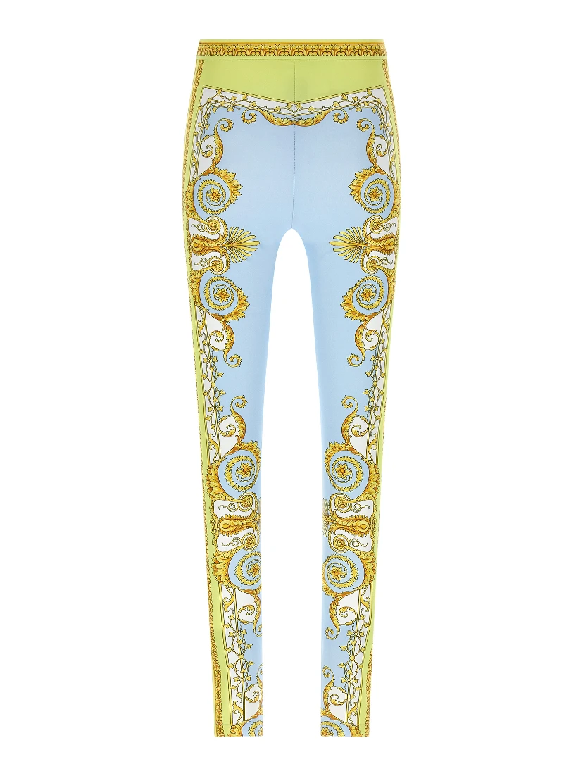 Blue Nylon Leggings