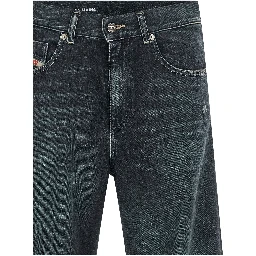 Blue Cotton Flared Jeans
