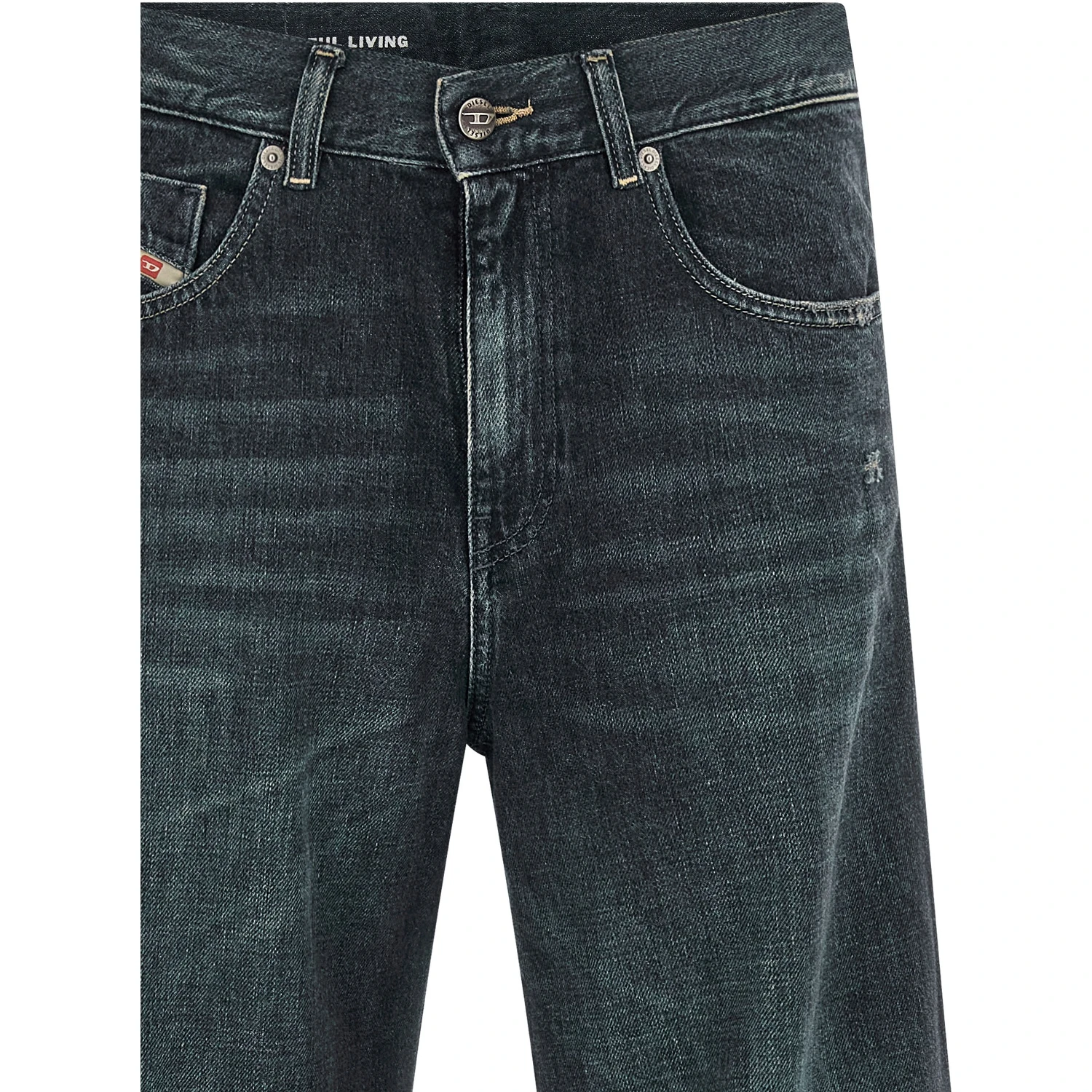 Blue Cotton Flared Jeans