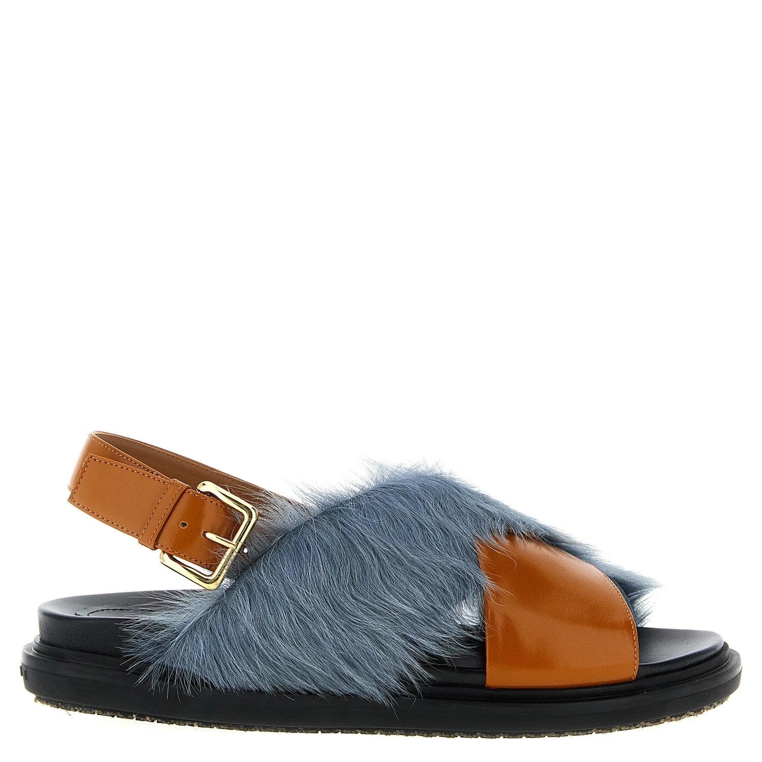 Multicolor Lamb Leather Flat Sandals