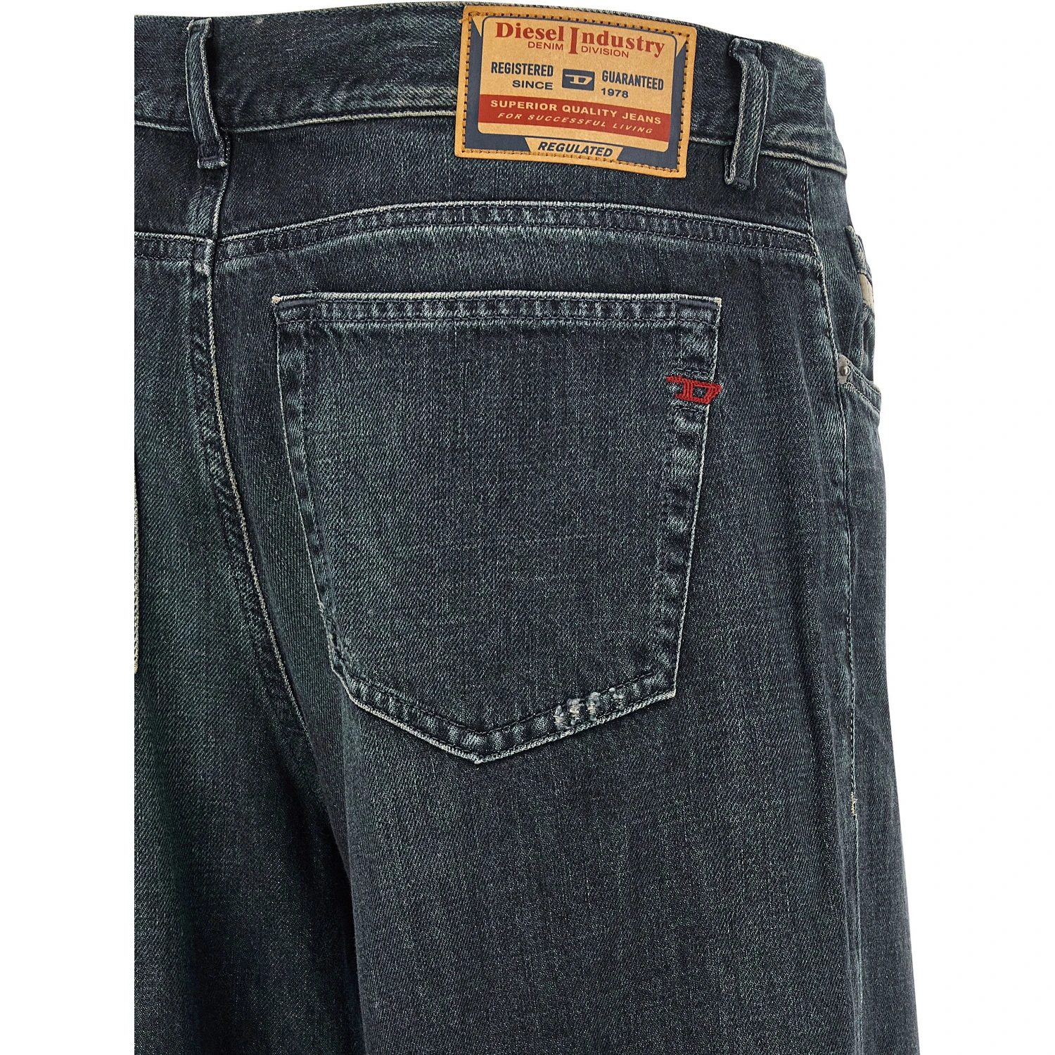 Blue Cotton Flared Jeans