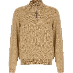 Beige Virgin Wool Cardigan