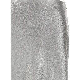 Gray Polyester Midi Skirt