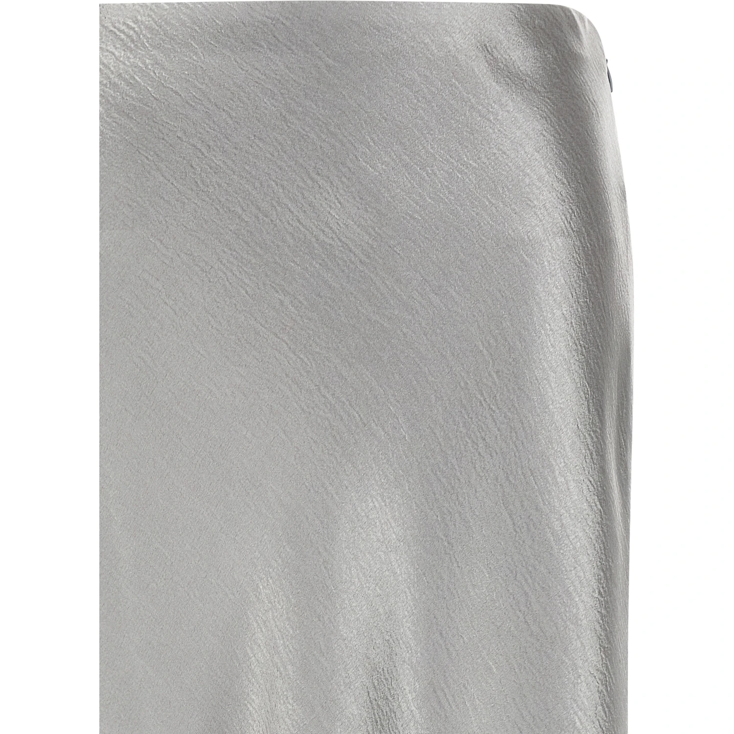 Gray Polyester Midi Skirt