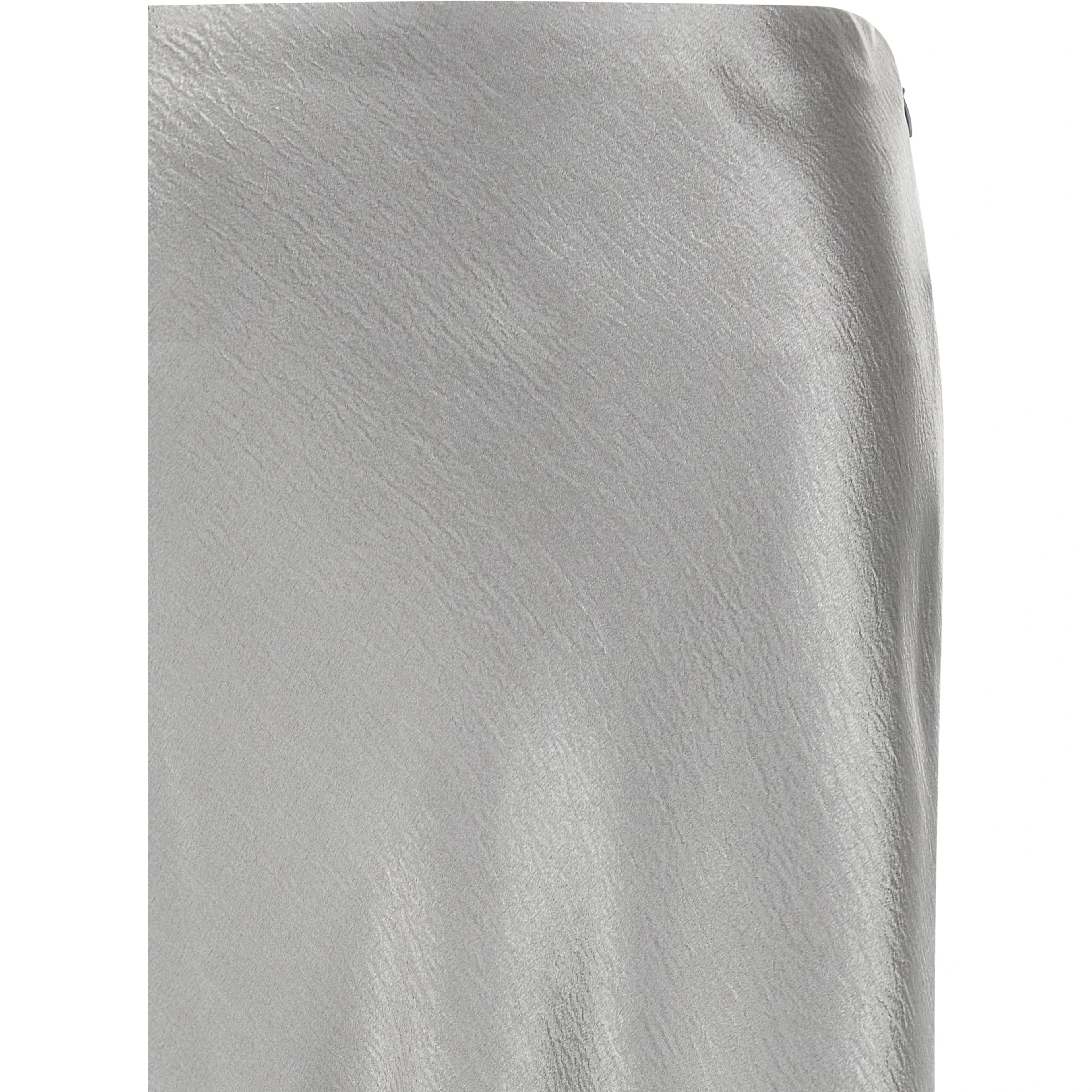 Gray Polyester Midi Skirt