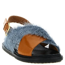 Multicolor Lamb Leather Flat Sandals