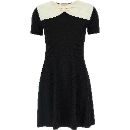 Black Viscose Short Dress