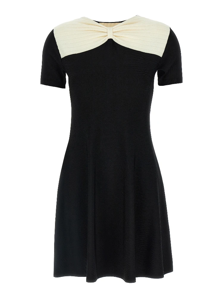 Black Viscose Short Dress