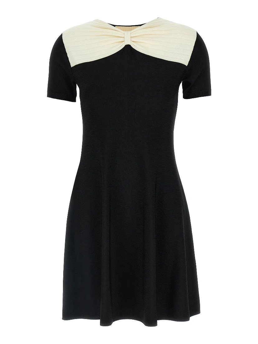 Black Viscose Short Dress