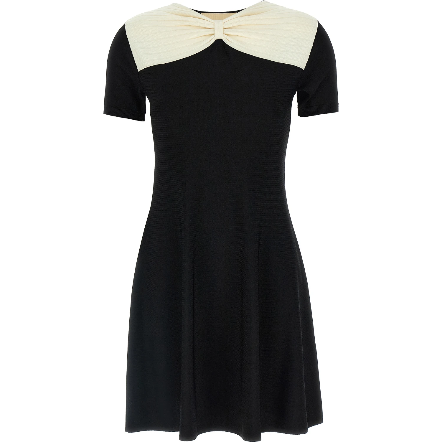 Black Viscose Short Dress