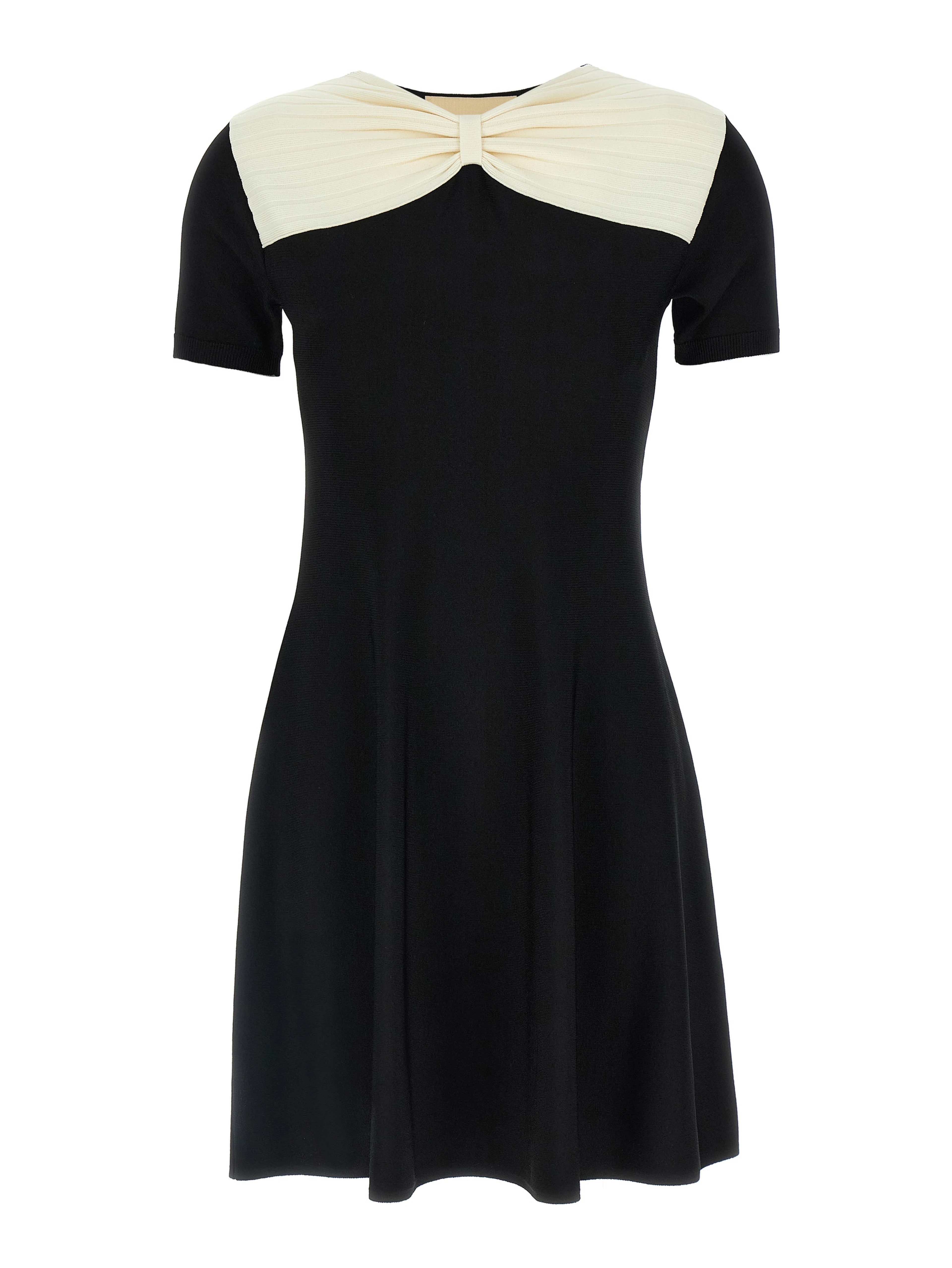 Black Viscose Short Dress