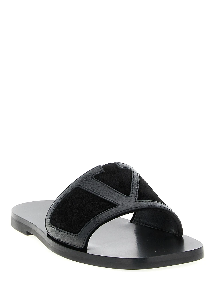 Black Calfskin Slides alternative