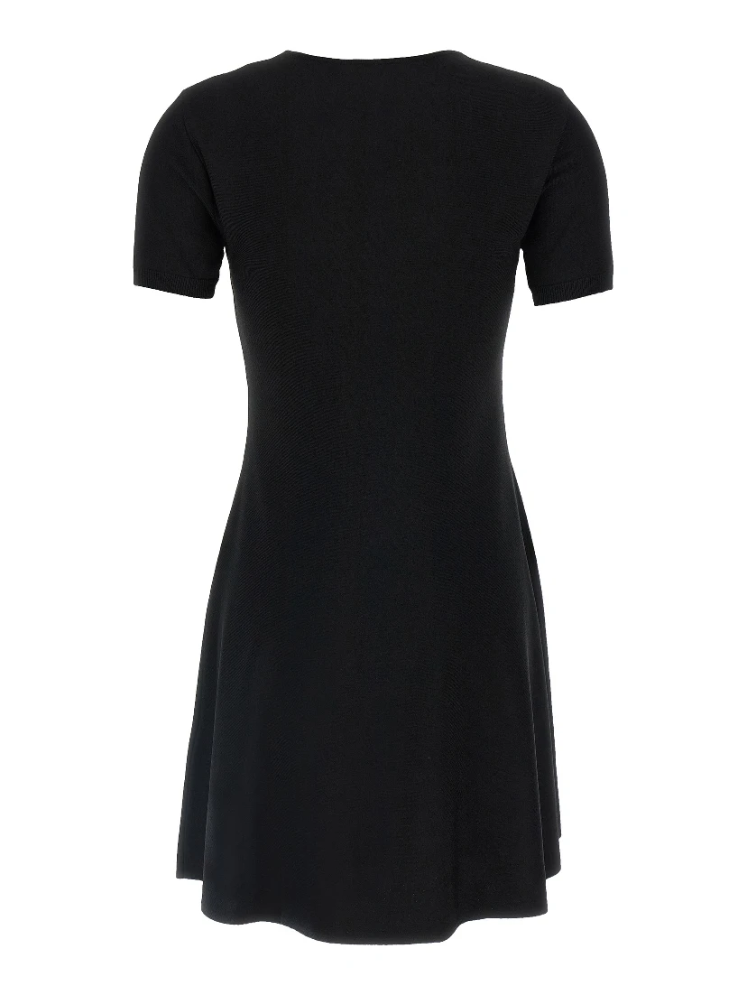 Black Viscose Short Dress