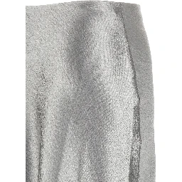 Gray Polyester Midi Skirt