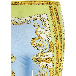Blue Nylon Leggings