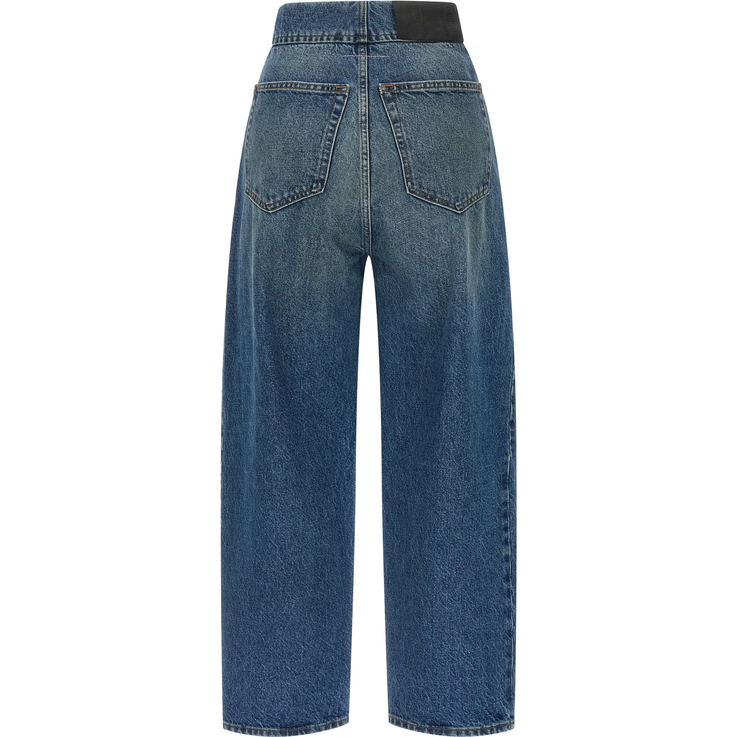 Blue Cotton Straight-Leg Jeans