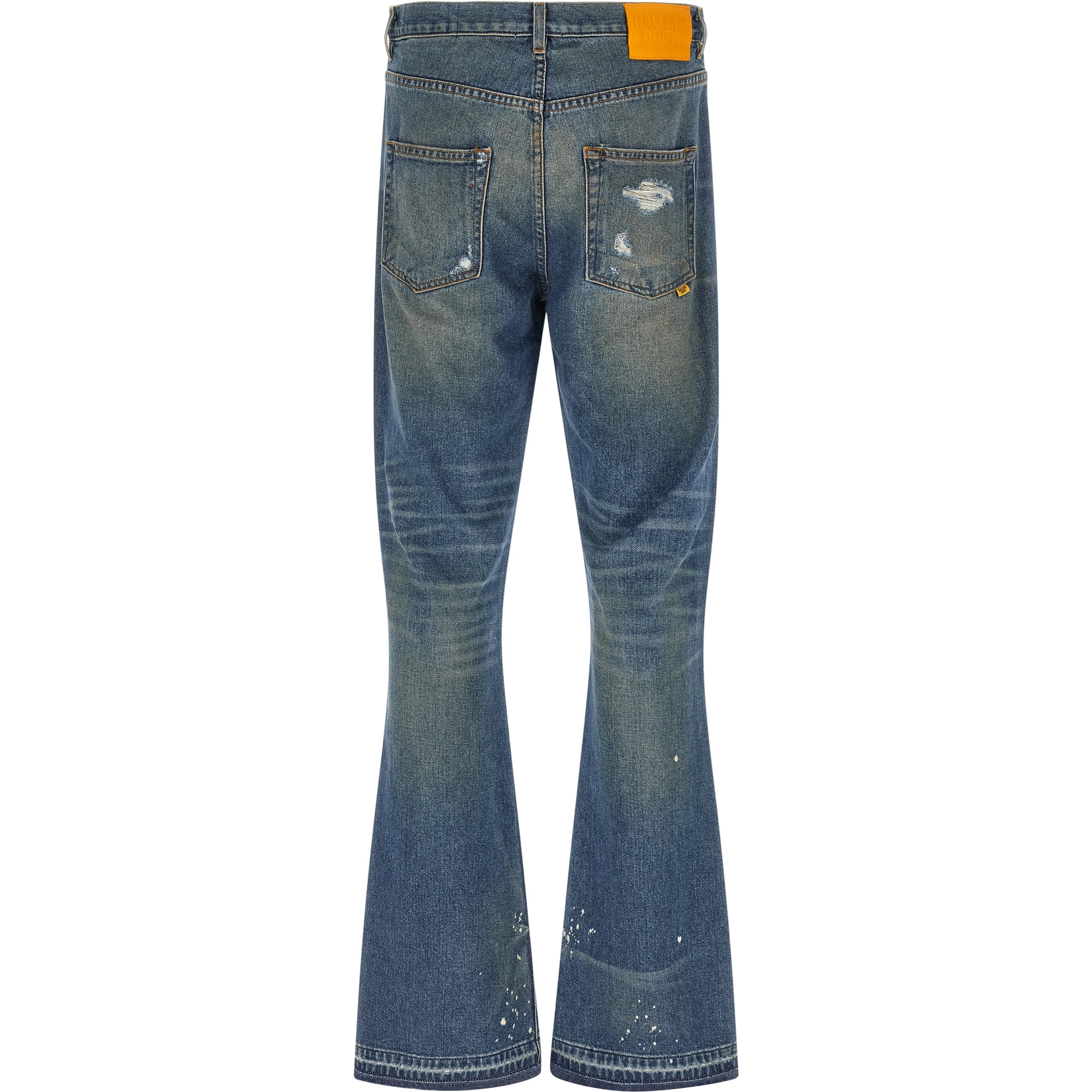 Blue Cotton Flared Jeans