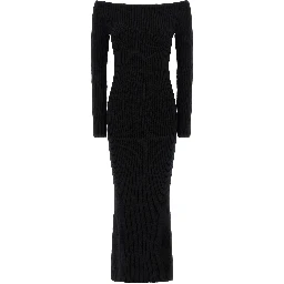 Black Wool Long Dress