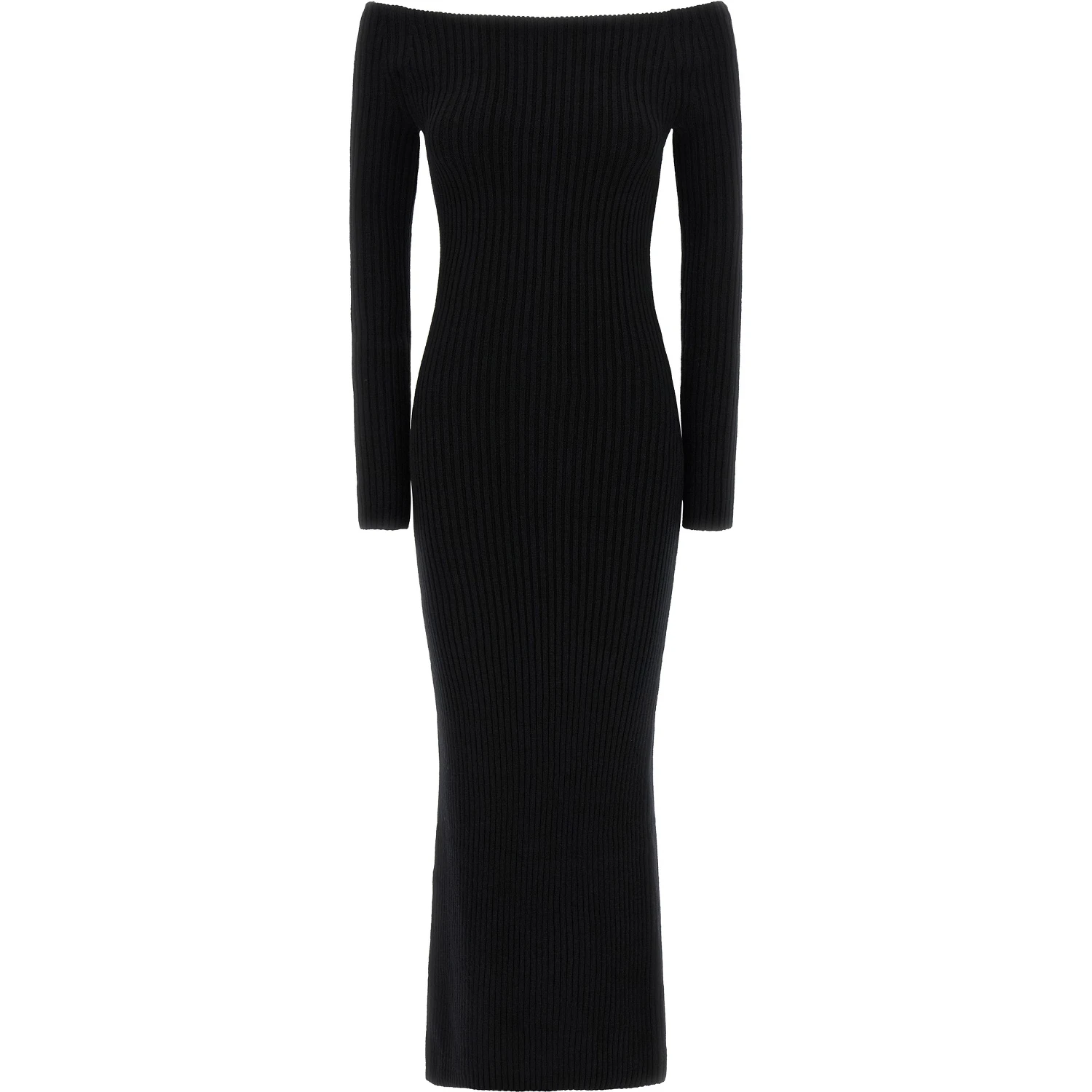 Black Wool Long Dress