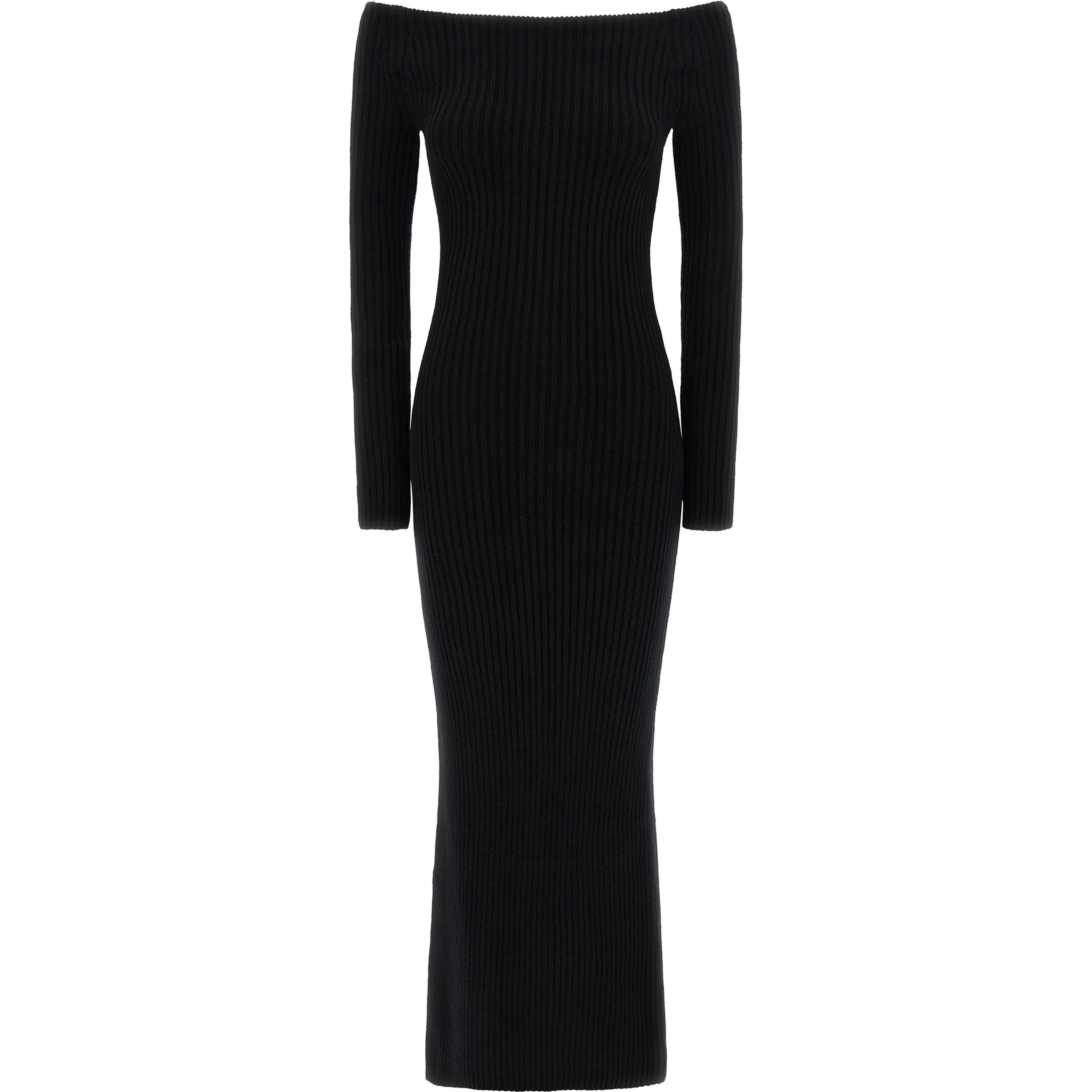 Black Wool Long Dress
