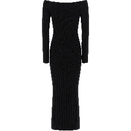 Black Wool Long Dress