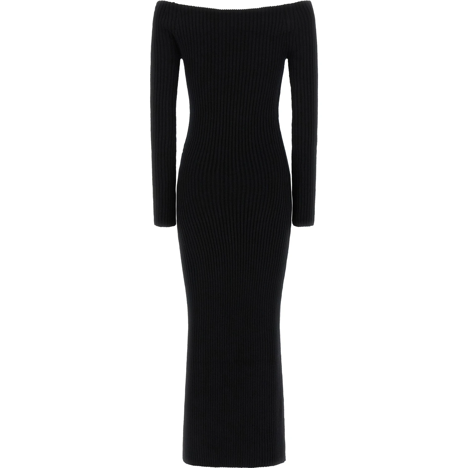 Black Wool Long Dress