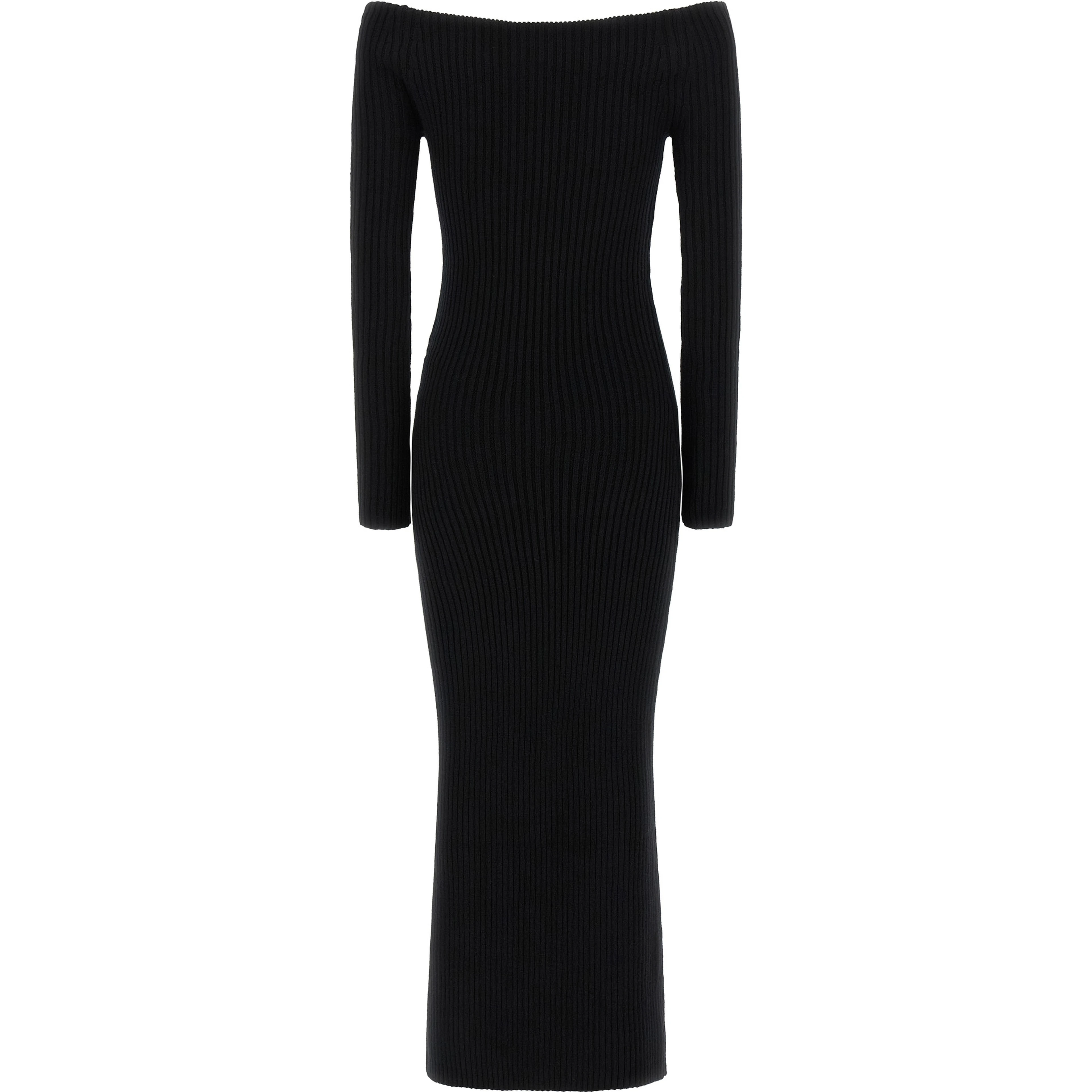 Black Wool Long Dress