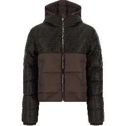 Brown Cotton Full-Length Jacket