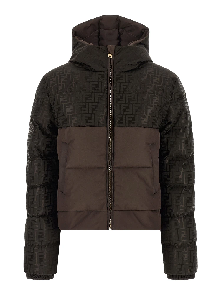 Brown Cotton Full-Length Jacket
