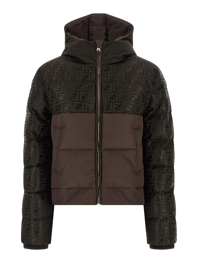 Brown Cotton Full-Length Jacket