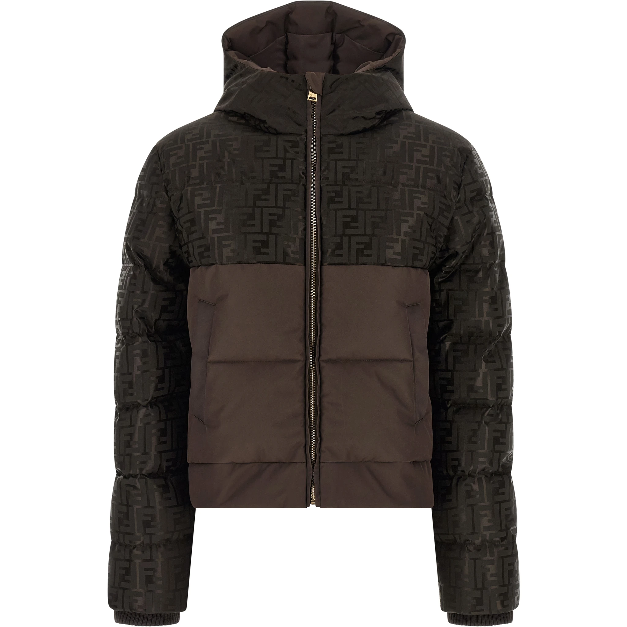Brown Cotton Full-Length Jacket