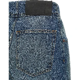 Blue Cotton Straight-Leg Jeans