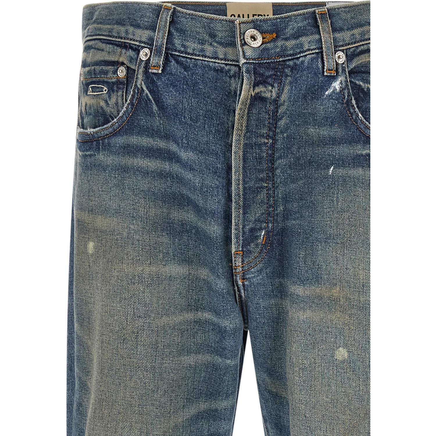 Blue Cotton Flared Jeans