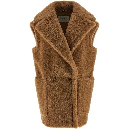 Beige Wool Sleeveless Jacket