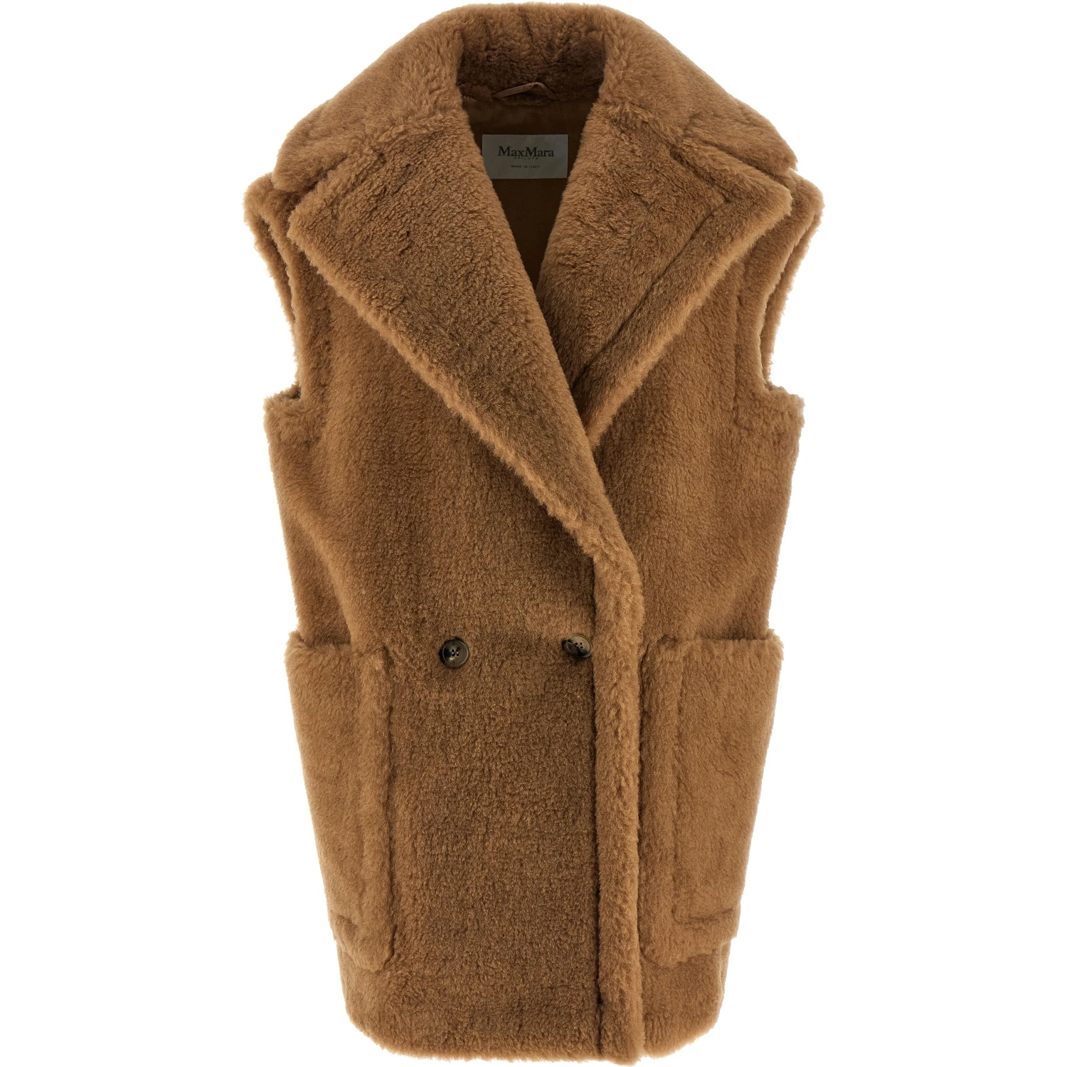 Beige Wool Sleeveless Jacket